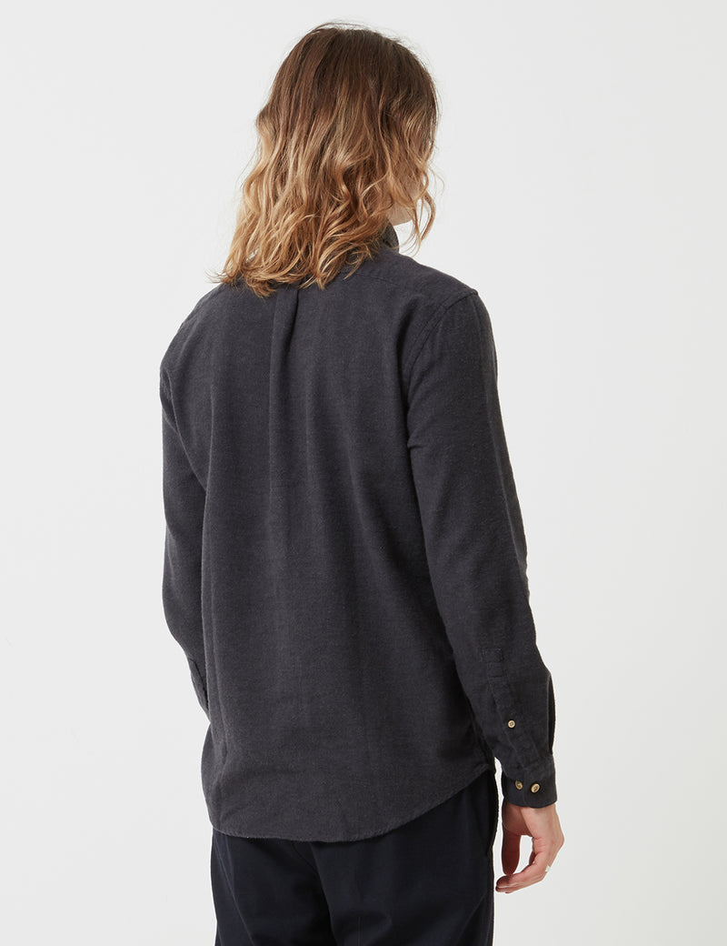 Portuguese Flannel Teca Shirt - Charcoal Grey