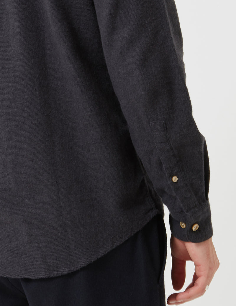 Portuguese Flannel Teca Shirt - Charcoal Grey