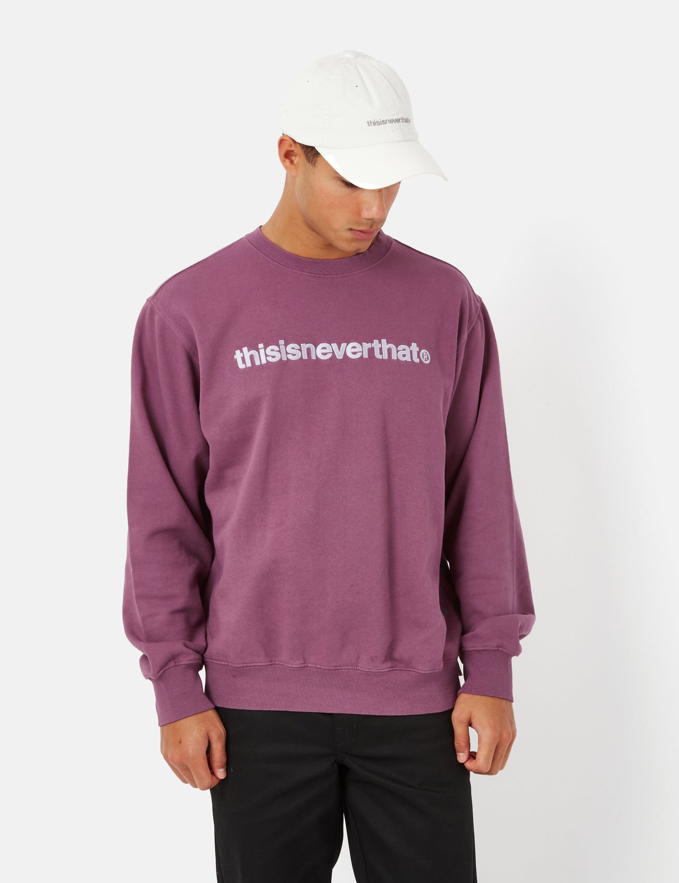 Thisisneverthat T-Logo Crewneck Sweatshirt - Fuchsia I Urban 