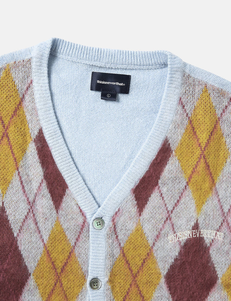 Thisisneverthat Argyle Cardigan - Blue