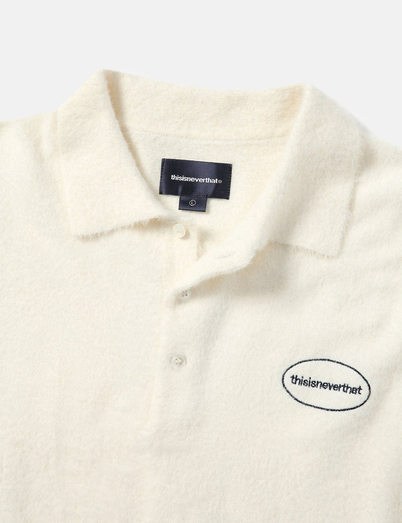 Thisisneverthat E/TLogo Shaggy Polo - Ivory White