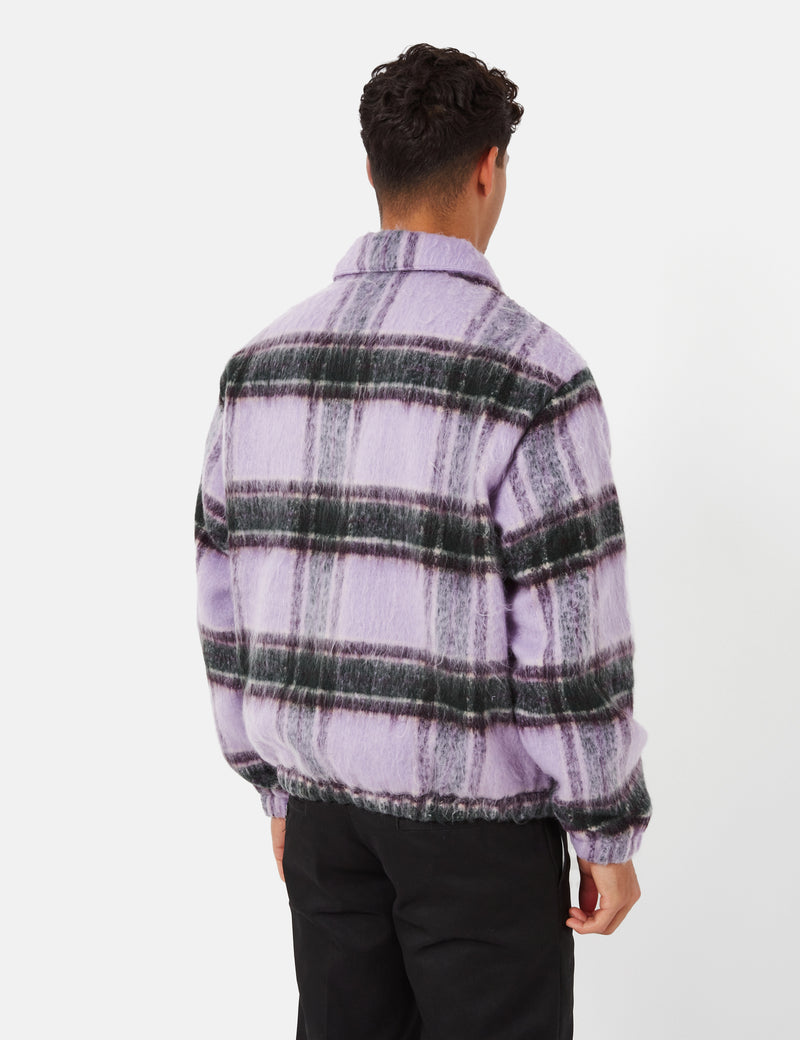 Thisisneverthat Brushed Check Zip Jacket - Lavender Purple