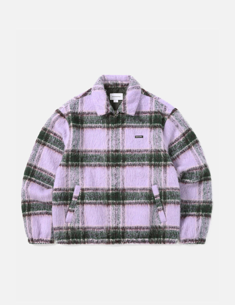 Thisisneverthat Brushed Check Zip Jacket - Lavender Purple I Urban