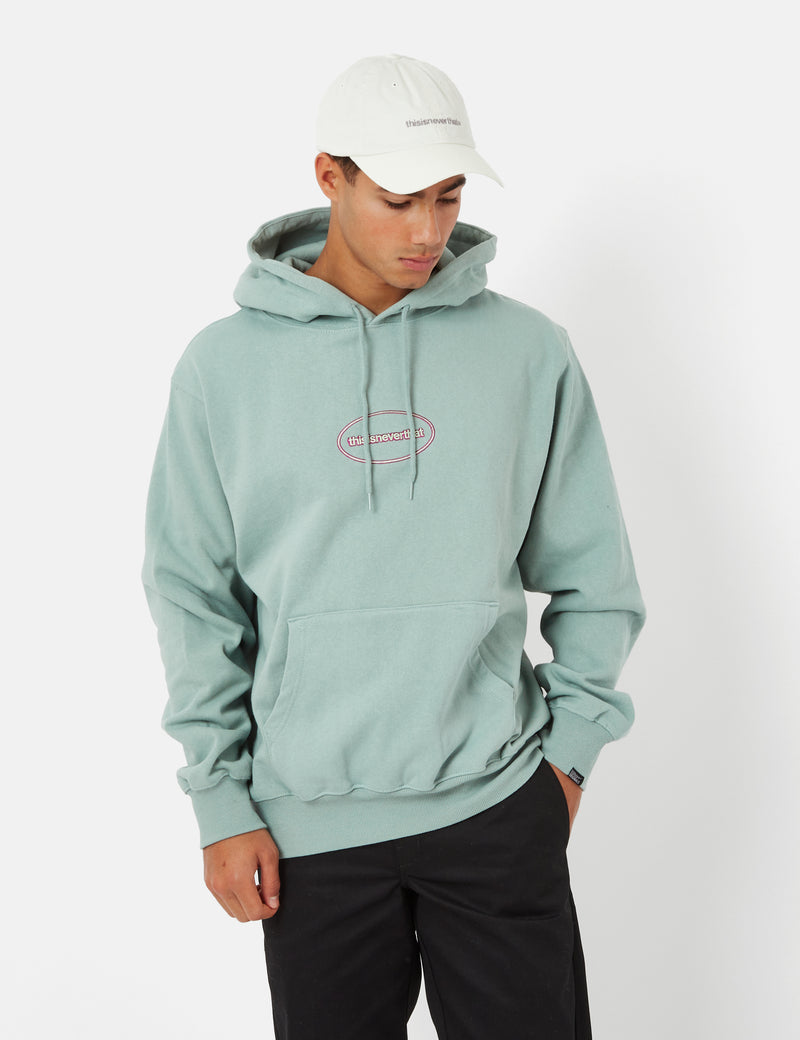 Thisisneverthat ET-Logo Hooded Sweatshirt - Light Teal