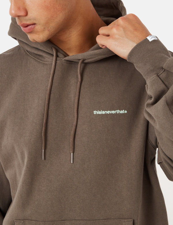 Thisisneverthat Basic T-Logo Hooded Sweatshirt - Dark Mocha Brown