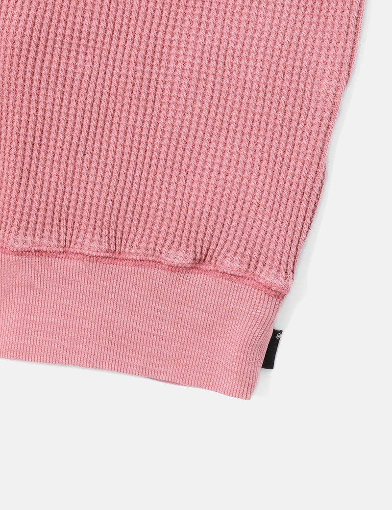 Thisisneverthat Waffle Long Sleeve Polo Shirt - Pink