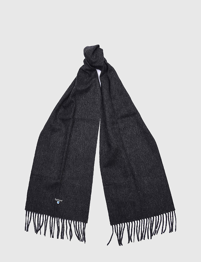 Barbour Plain Lambswool Scarf - Charcoal Grey