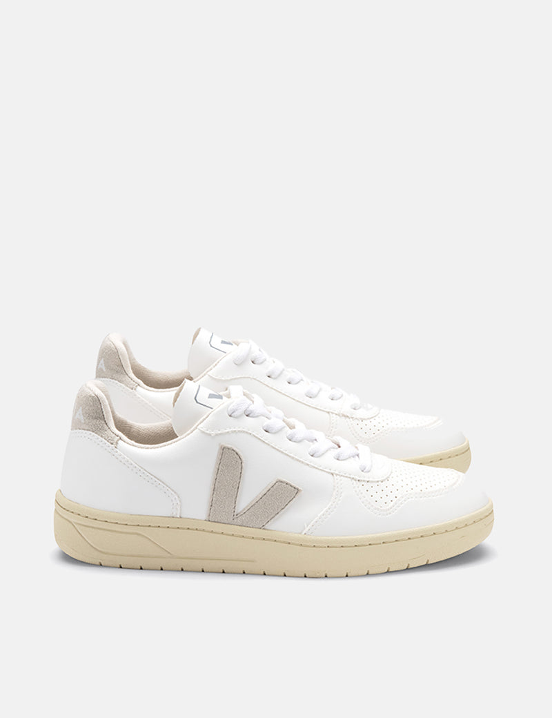 Veja V-10 Leather Trainers (CWL) - White/Natural/Butter Sole