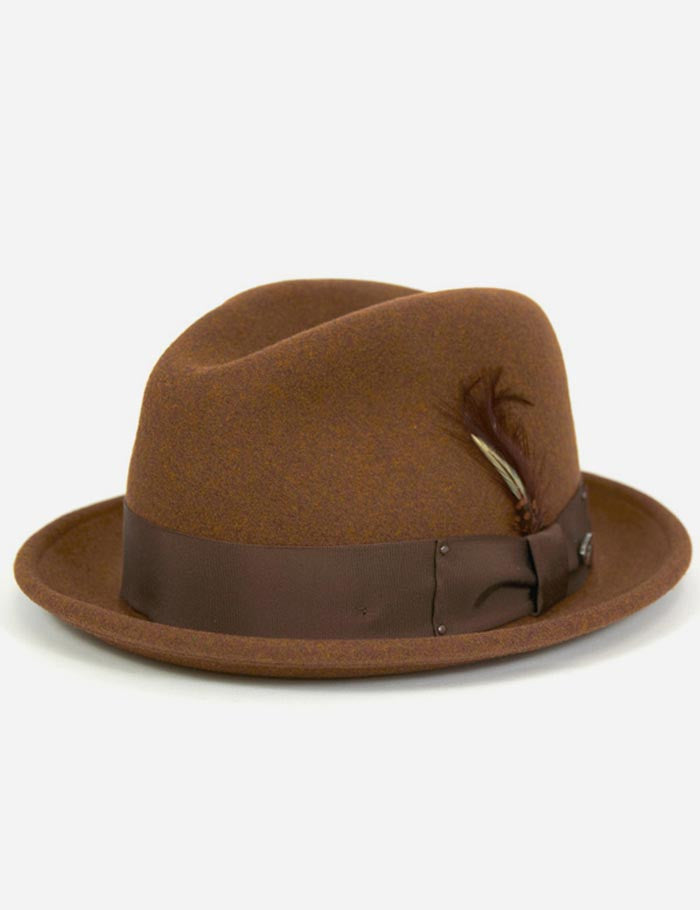 Bailey Tino Felt Crushable Trilby Hat - Russet