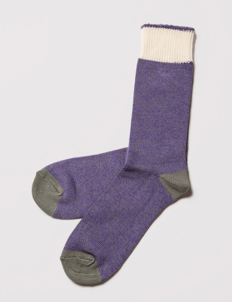 Democratique Relax Contrast Socks - Purple/Off White - Article