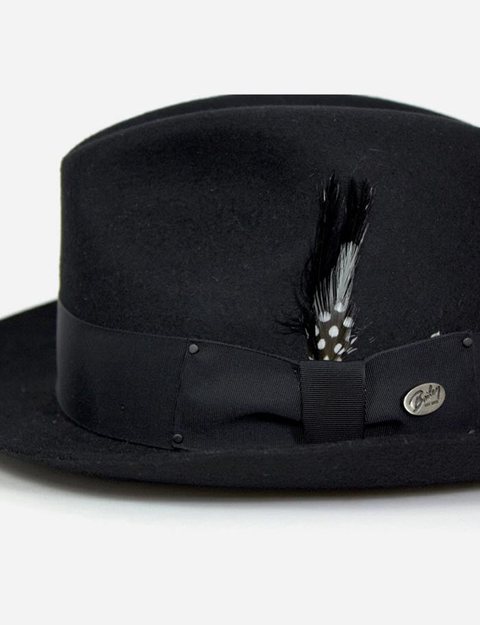 Bailey Tino Felt Crushable Trilby Hat - Black