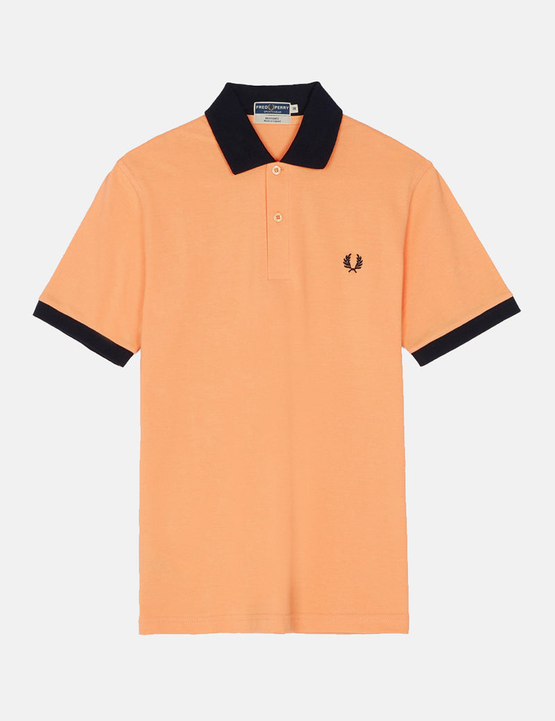 Fred Perry Contrast Rib Pique Polo Shirt - Apricot Nectar